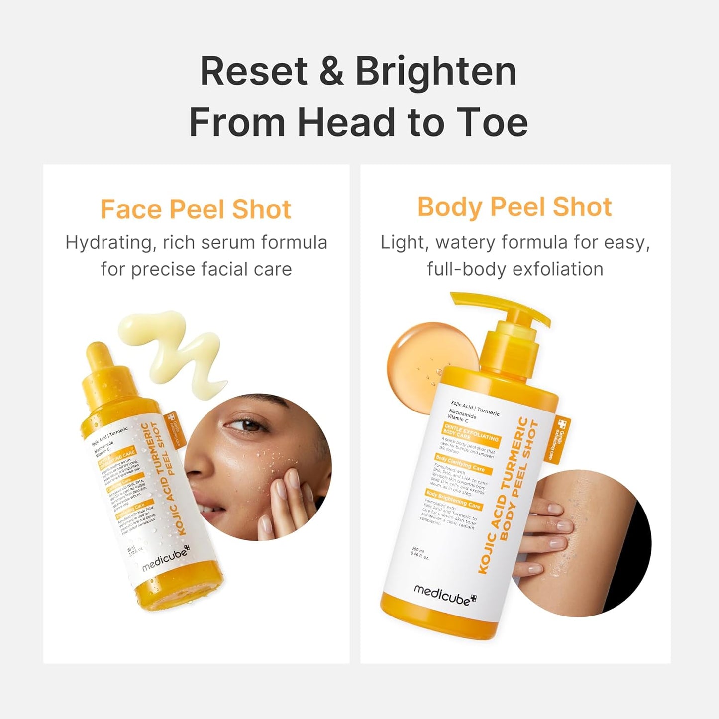 MEDICUBE - KOJIC ACID TURMERIC BODY PEEL SHOT | 280 mL