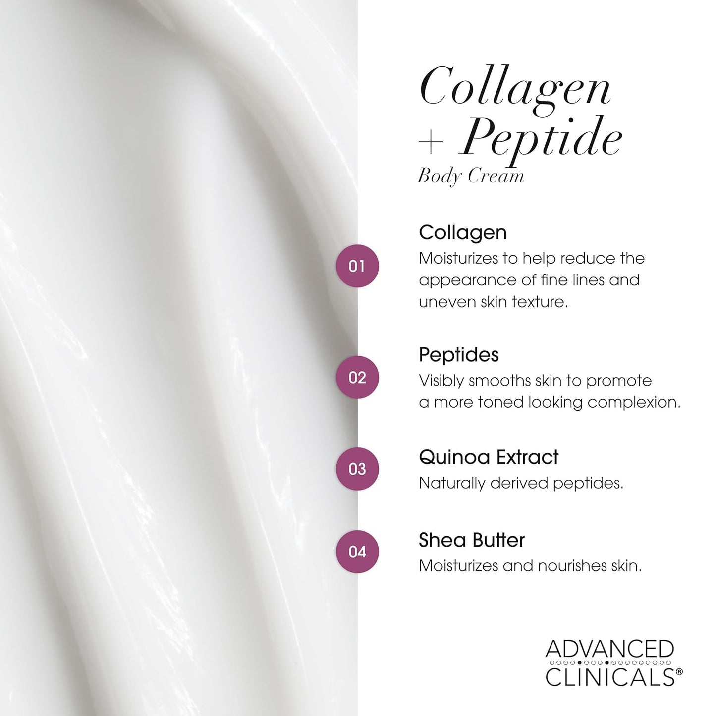 Advanced Clinicals - Collagen Peptides Body Lotion & Face Moisturizer | 454 g
