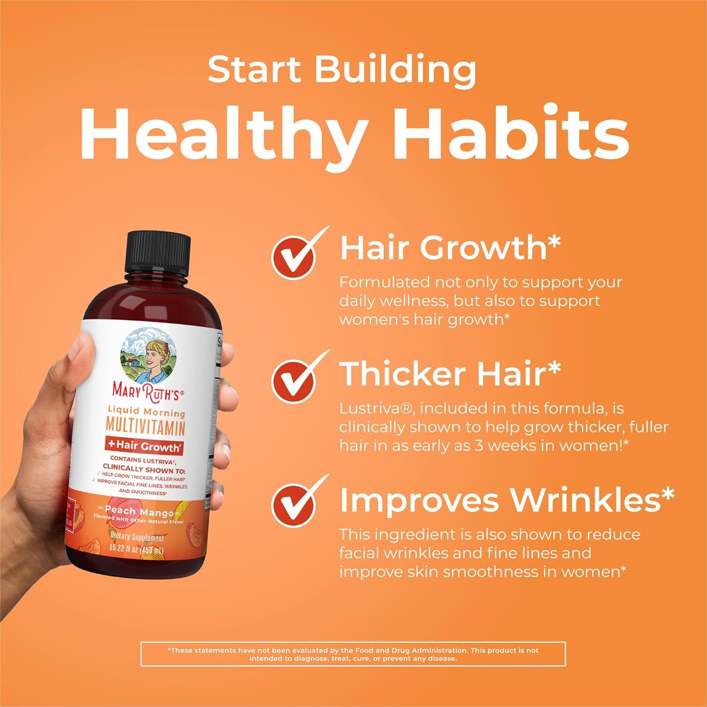 MARY RUTH'S - LIQUID MORNING MULTIVITAMIN + HAIR GROWTH | 450 ML