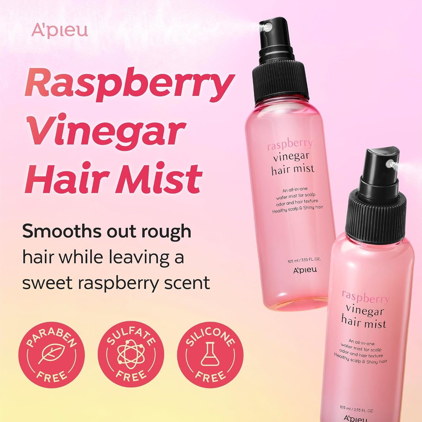 A'PIEU - Raspberry Vinegar Hair Mist | 105 mL