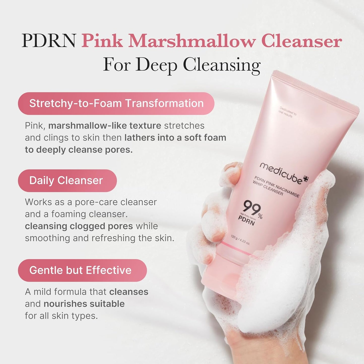 MEDICUBE - PDRN Pink Niacinamide Whip Cleanser | 120 G