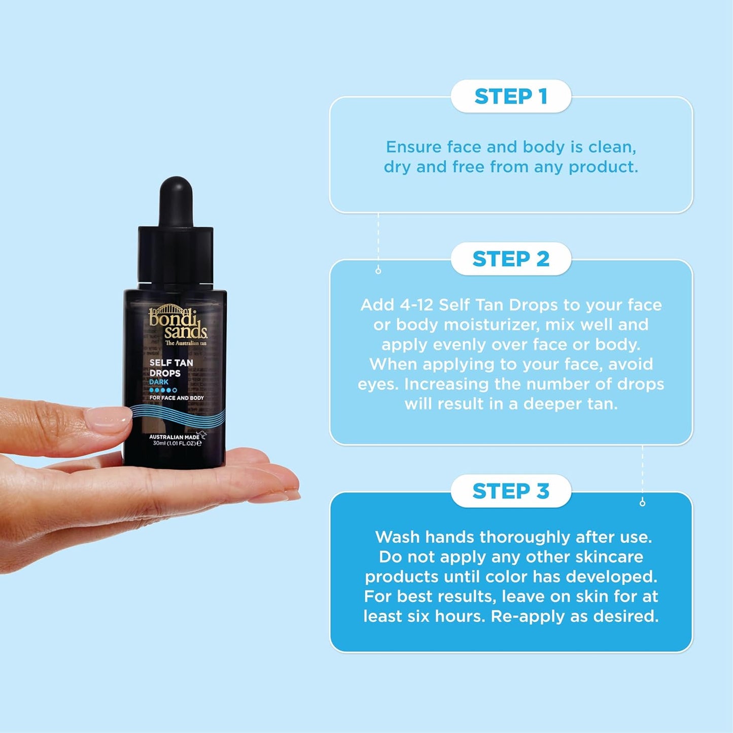 Bondi Sands - Hydrating Self Tan Drops for Face and Body | 30 mL | Dark