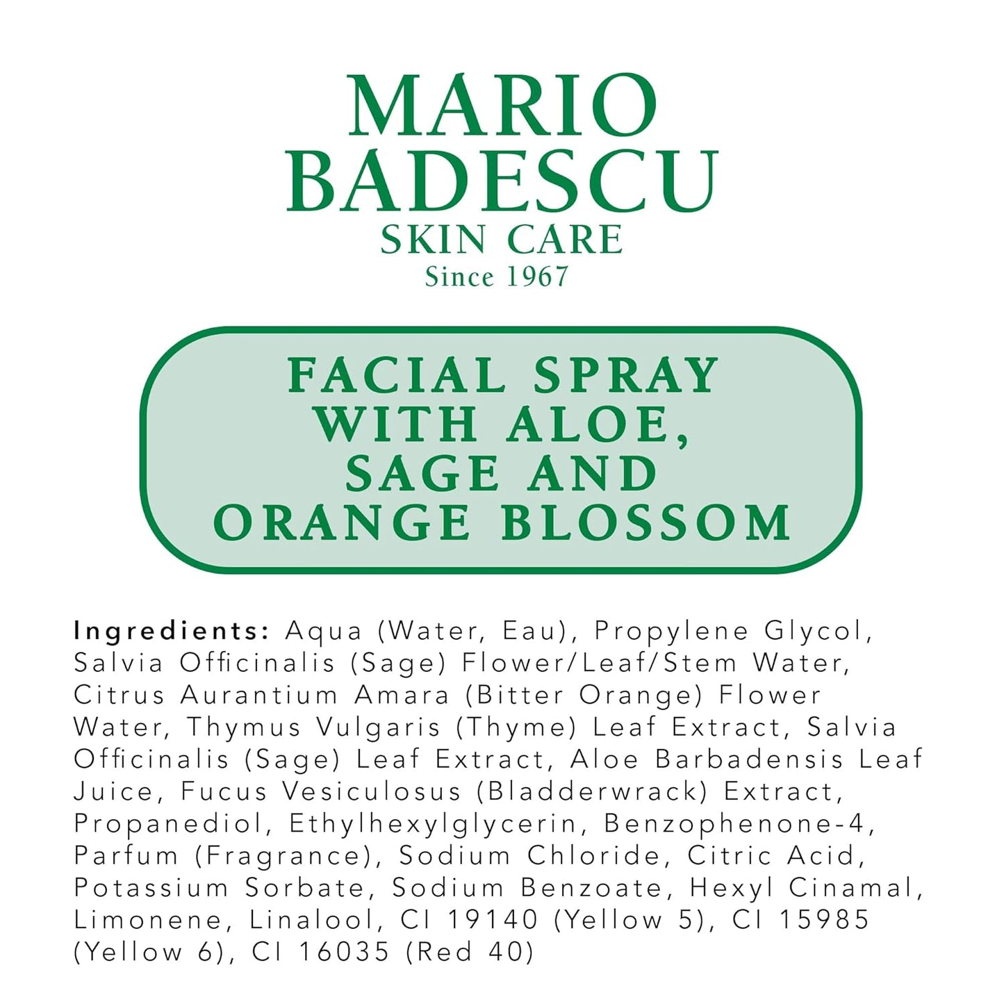 Mario Badescu - Facial Spray with Aloe, Sage and Orange Blossom| 59 mL