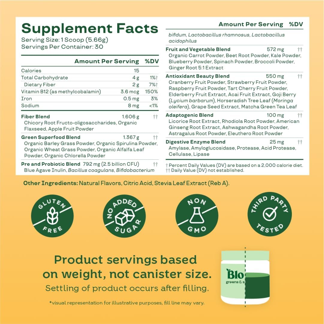 Bloom Nutrition - Greens & Superfoods | 30 Servings | Mango