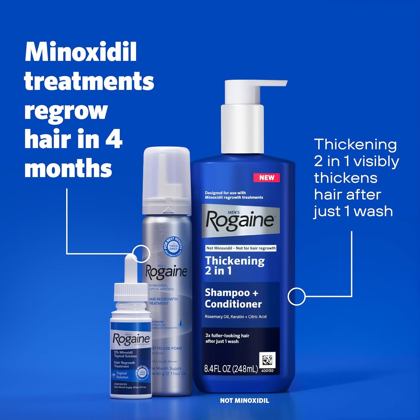 Men's Rogaine Minoxidil 5% Foam 3x 2.11 oz Bottles