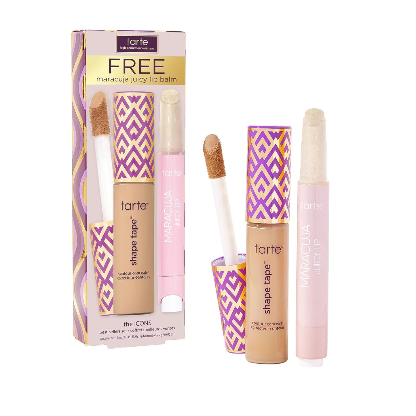tarte - the ICONS shape tape™ concealer + maracuja juicy lip balm best-sellers set