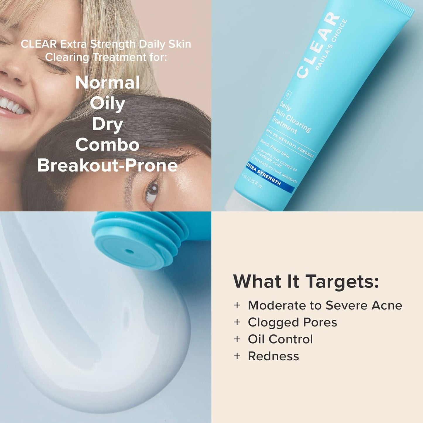 Paula's Choice - CLEAR Daily Skin Clearing Cream 5% Benzoyl Peroxide Extra Strength | 67 mL