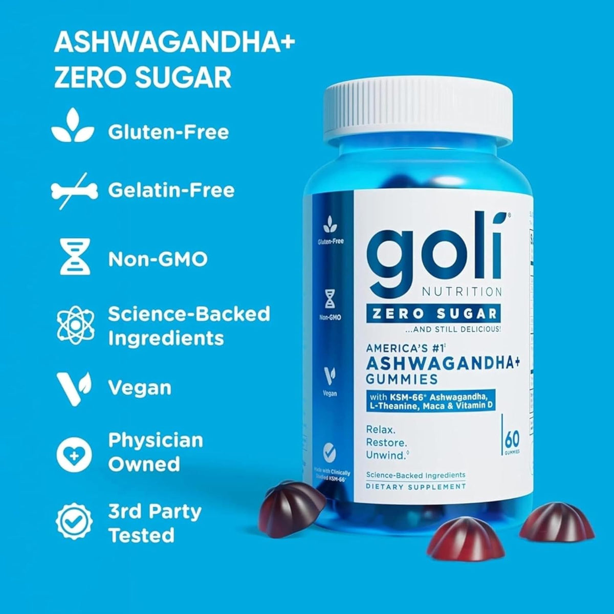 Goli Ashwagandha Gummies (Zero Sugar)