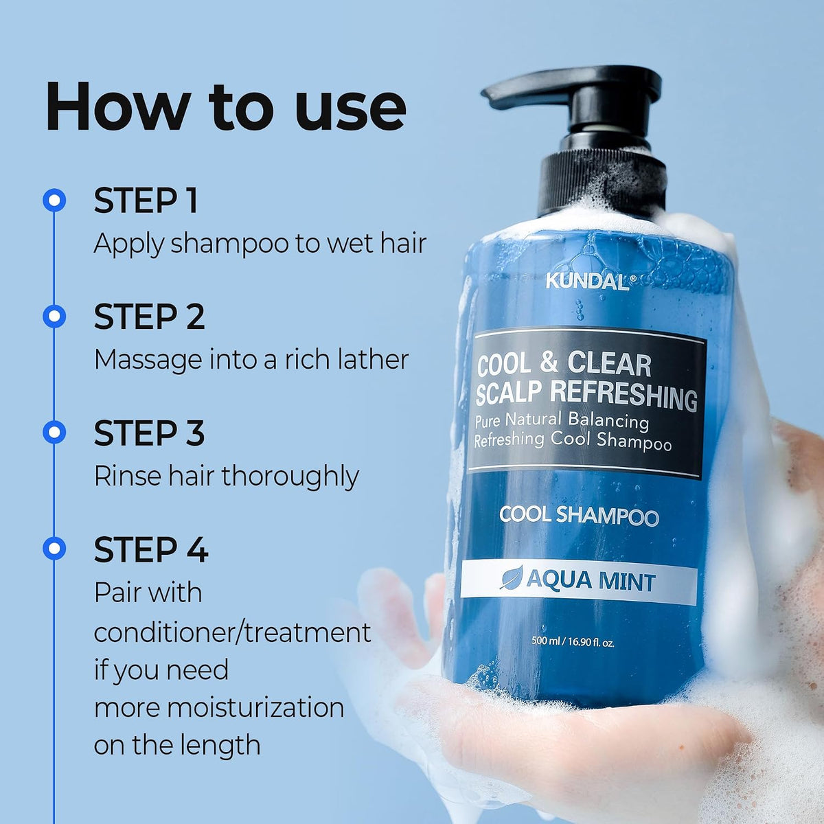 KUNDAL - SCALP REFRESHING COOL SHAMPOO | 500ML - AQUA MINT