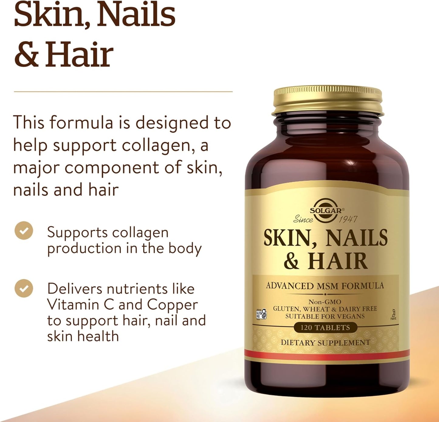 Solgar - SKIN, NAILS & HAIR TABLETS | 120 Tablets