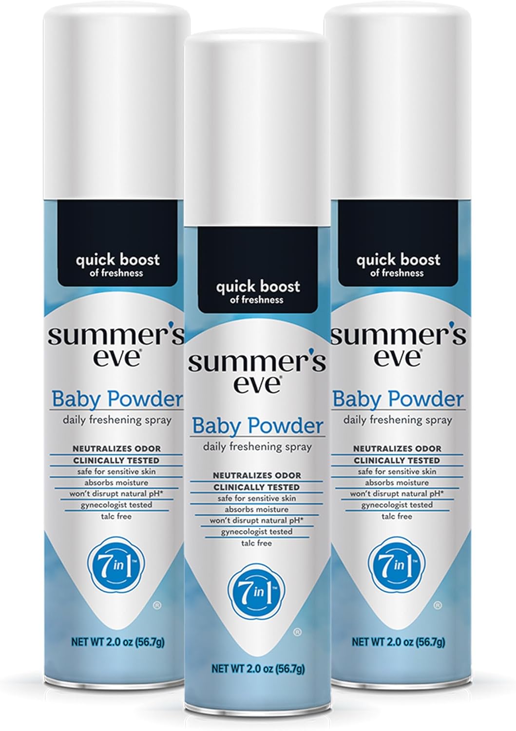 SUMMER'S EVE - BABY POWDER 7 IN 1 DAILY SPRAY | 2OZ (56.7G)