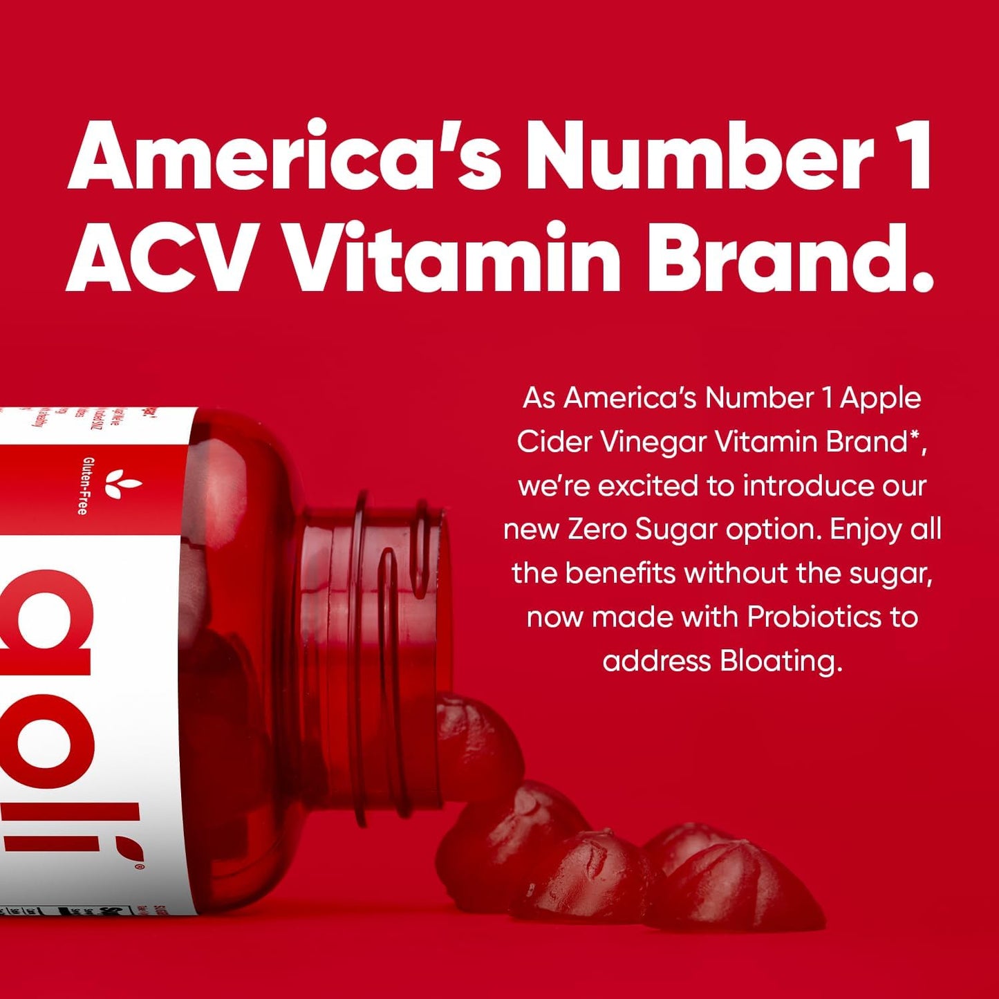 Goli - Apple Cider Vinegar Gummy Vitamins - Vitamins B9 & B12 | 60 gummies (ZERO SUGAR)