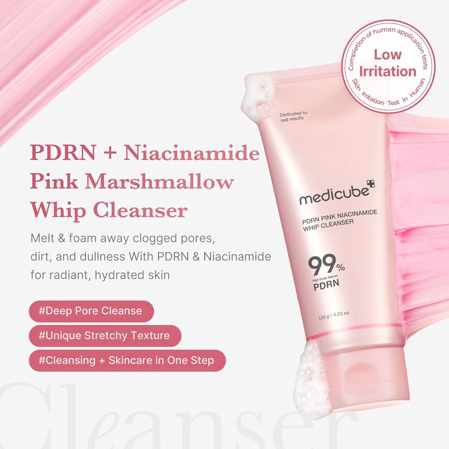 MEDICUBE - PDRN Pink Niacinamide Whip Cleanser | 120 G