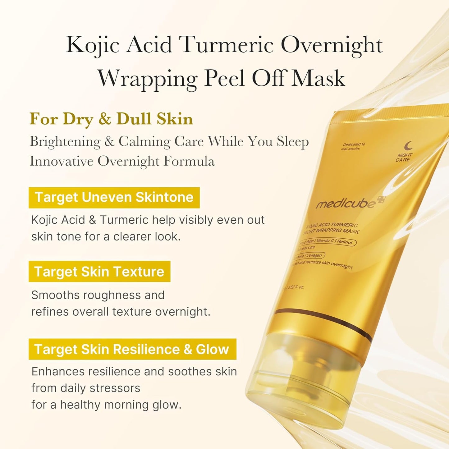 MEDICUBE - Kojic Acid Turmeric Night Wrapping Mask | 75 ML