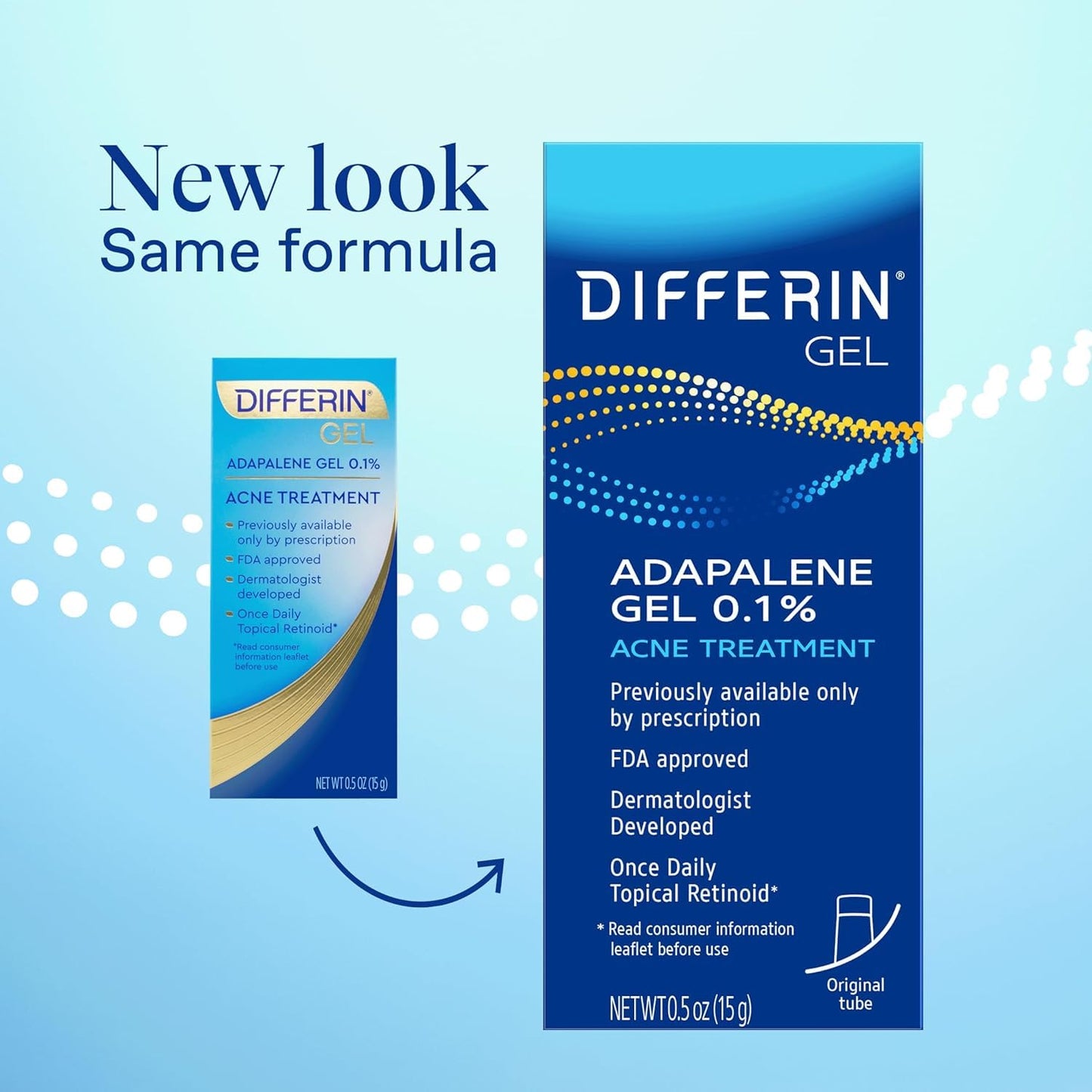 Differin - Acne Treatment Gel, 30 Day Supply, Retinoid Treatment for Face with 0.1% Adapalene | 15 g