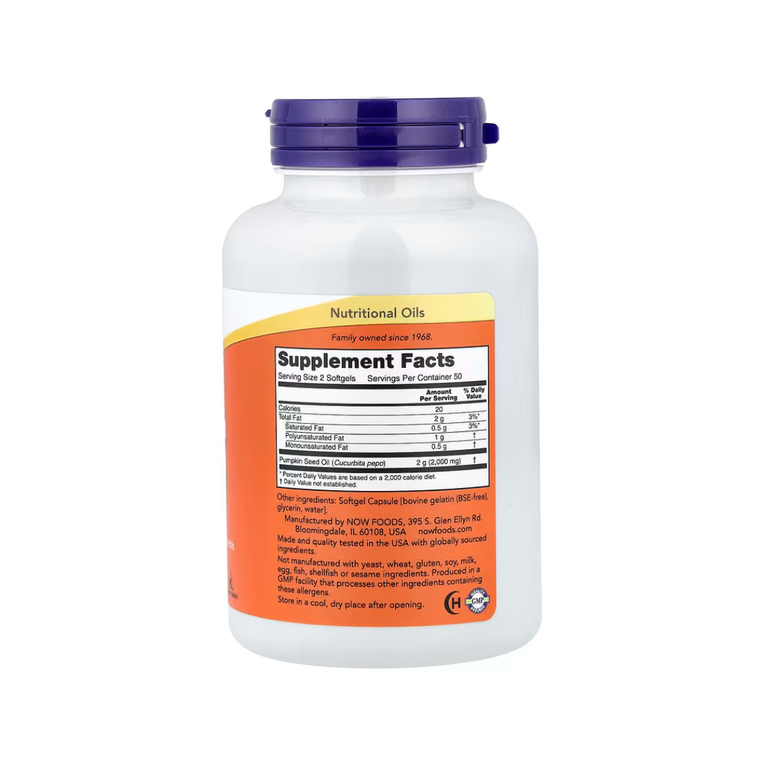 NOW - PUMPKIN SEED OIL 1000 MG | 100 SOFTGELS