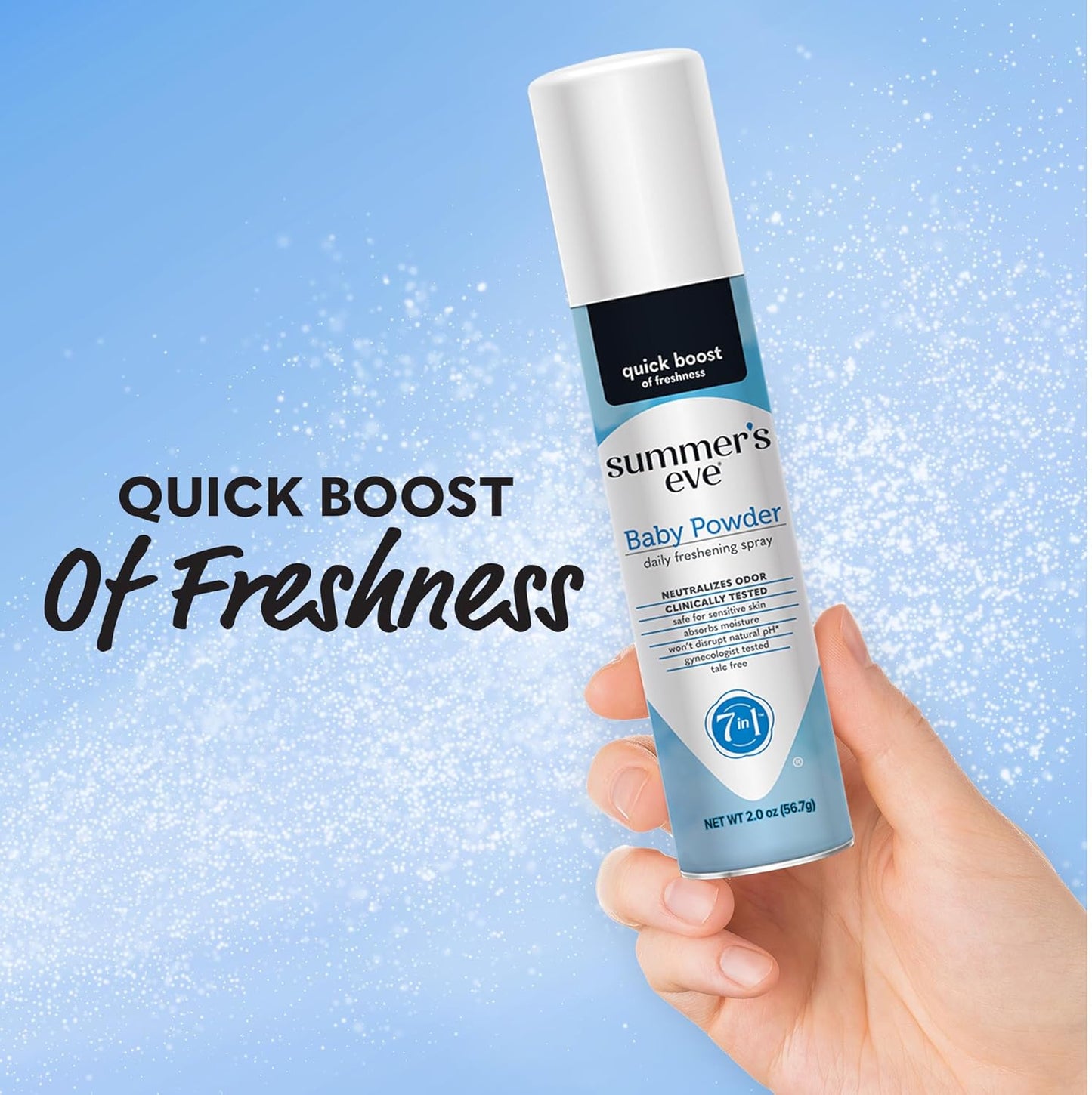 SUMMER'S EVE - BABY POWDER 7 IN 1 DAILY SPRAY | 2OZ (56.7G)