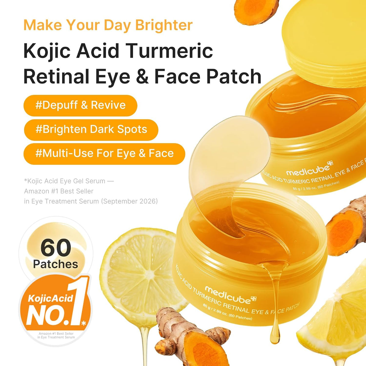 MEDICUBE - Kojic acid turmeric eye patches - 60 pcs