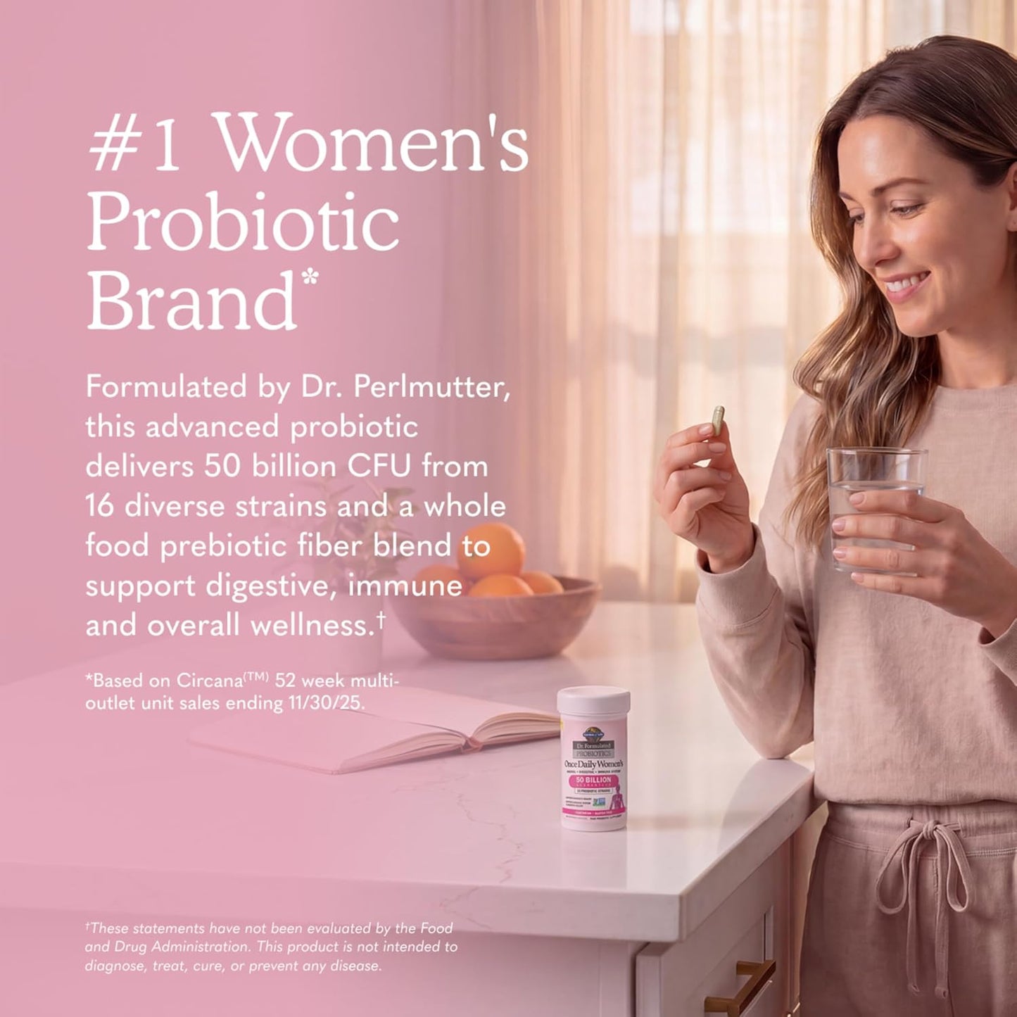 Garden of Life Dr. Formulated - Once Daily Women's Probiotics with 50 Billion CFU & Organic Prebiotics | 30 Capsules