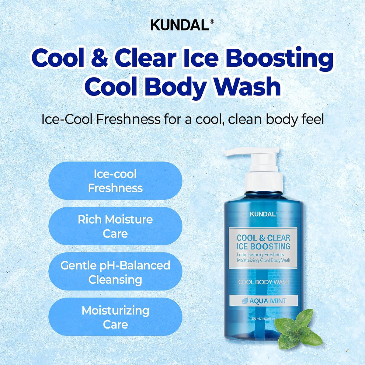 KUNDAL - COOL REFRESHING BODY WASH | 500ML - AQUA MINT