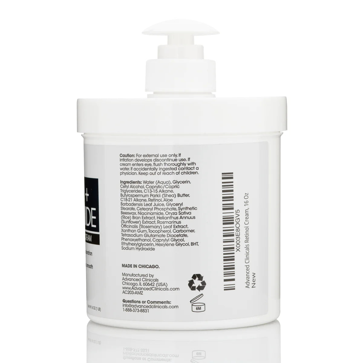 Advanced Clinicals - Retinol + Niacinamide Crepey Skin Cream | 454 g