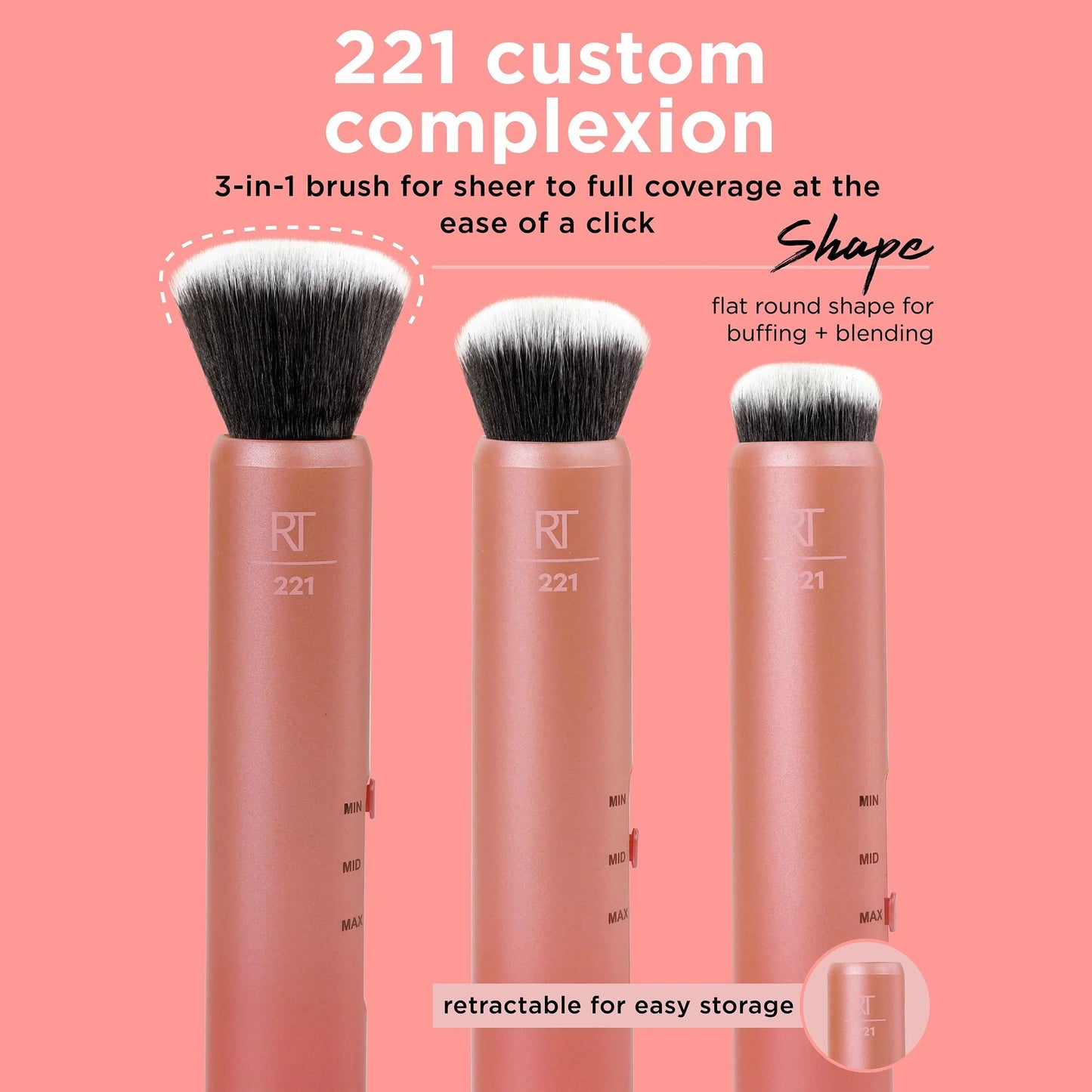 Real Techniques - Custom Complexion Foundation 3IN1 Makeup Brush