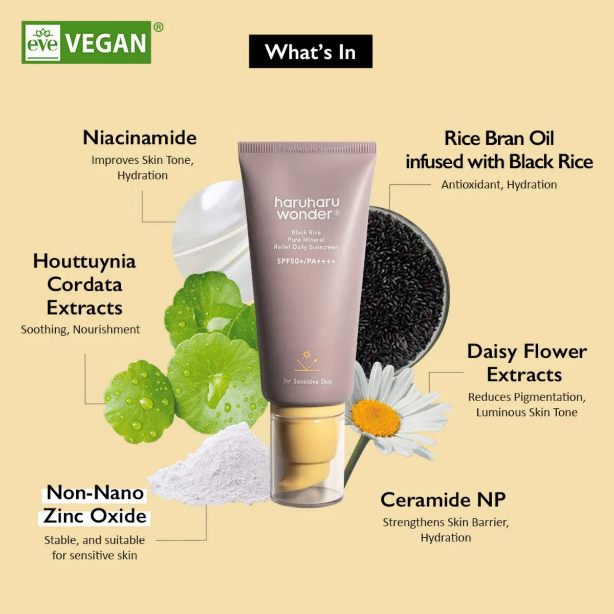 HARUHARU WONDER - Black Rice Pure Mineral Relief Daily Sunscreen SPF50+ PA++++ | 50 ML