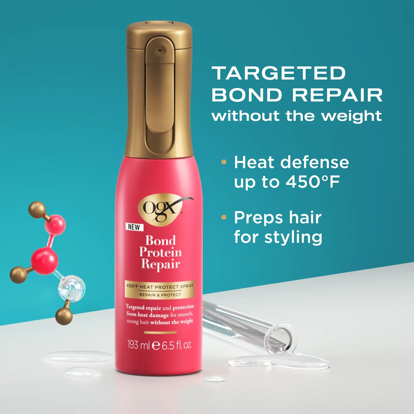 OGX - Bond Protein Repair 450°F Heat Protect Spray for Hair | 193 mL