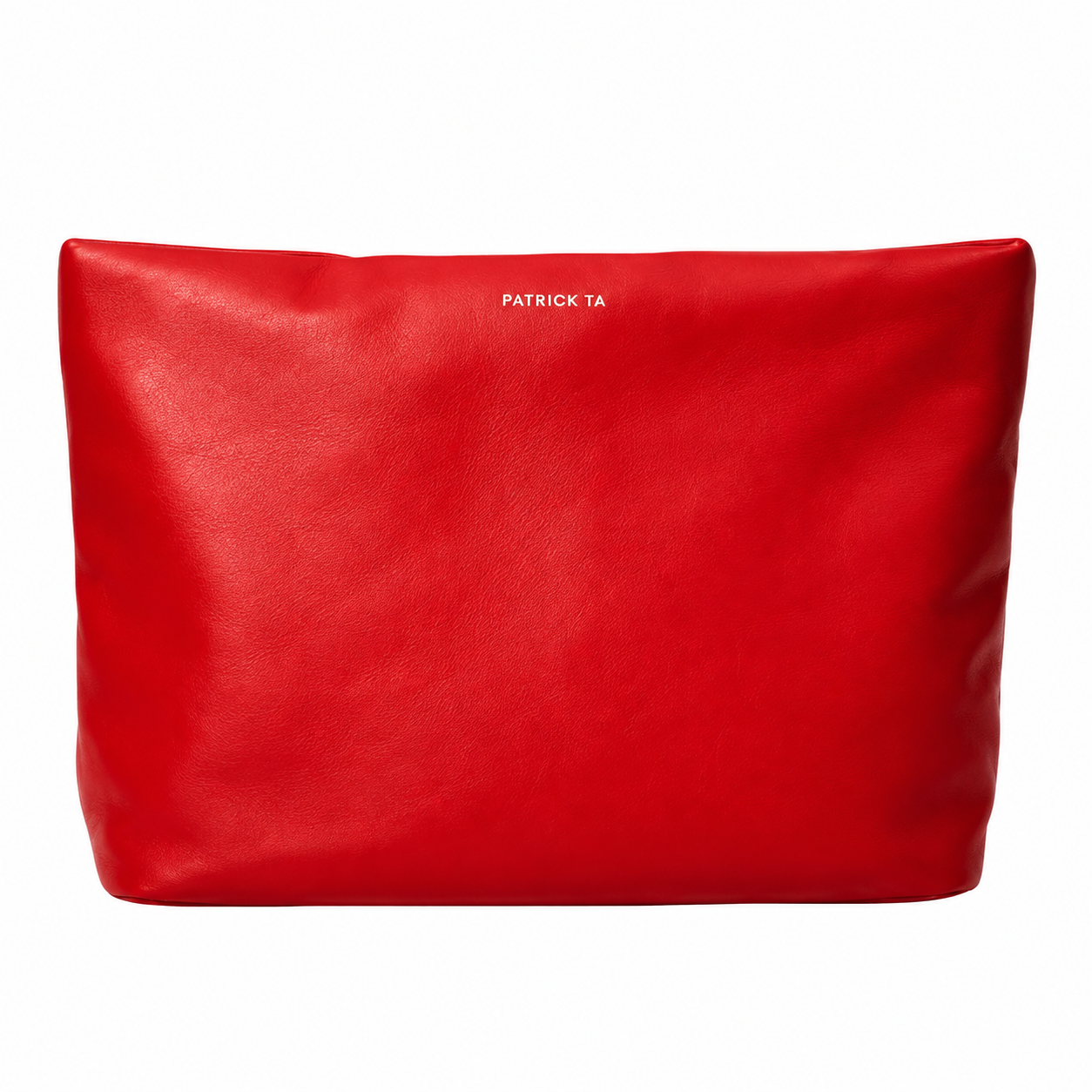 PATRICK TA - Red Leather Cosmetic Bag Pouch