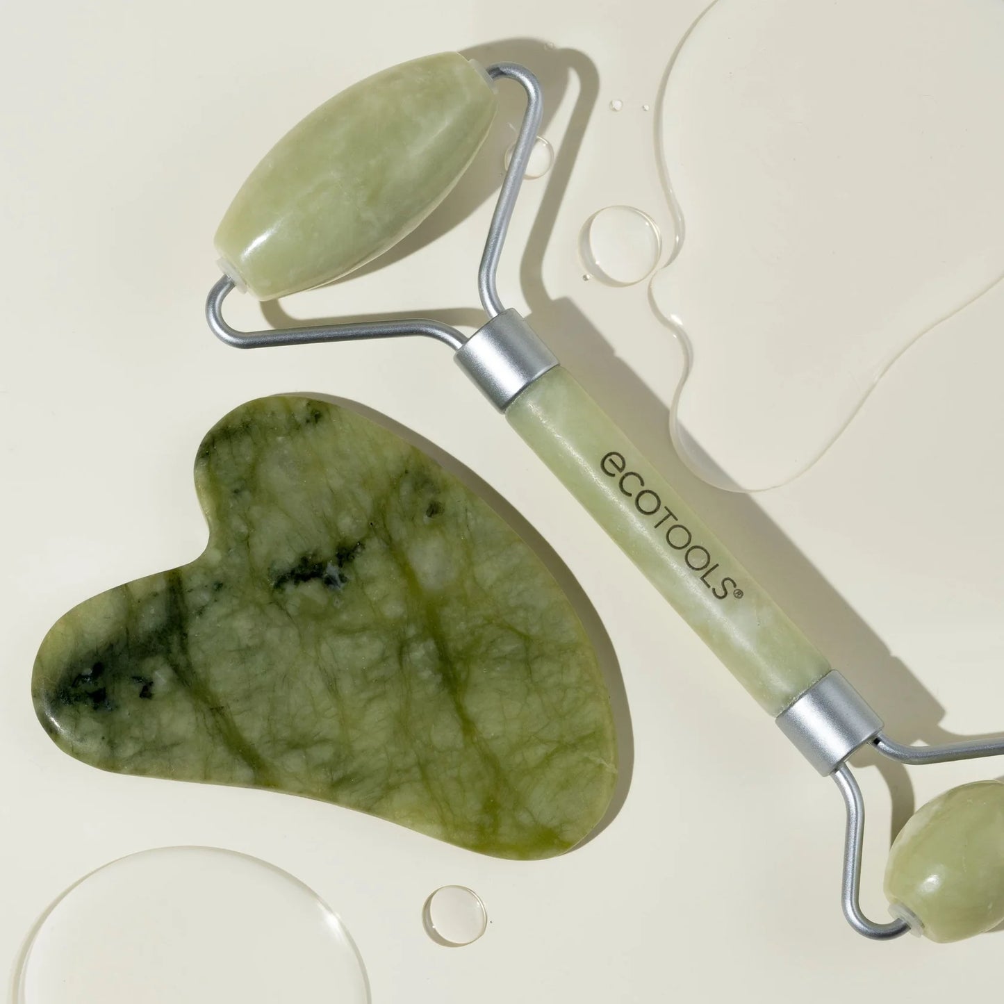 Ecotools - Jade Facial Roller and Gua Sha Stone Duo