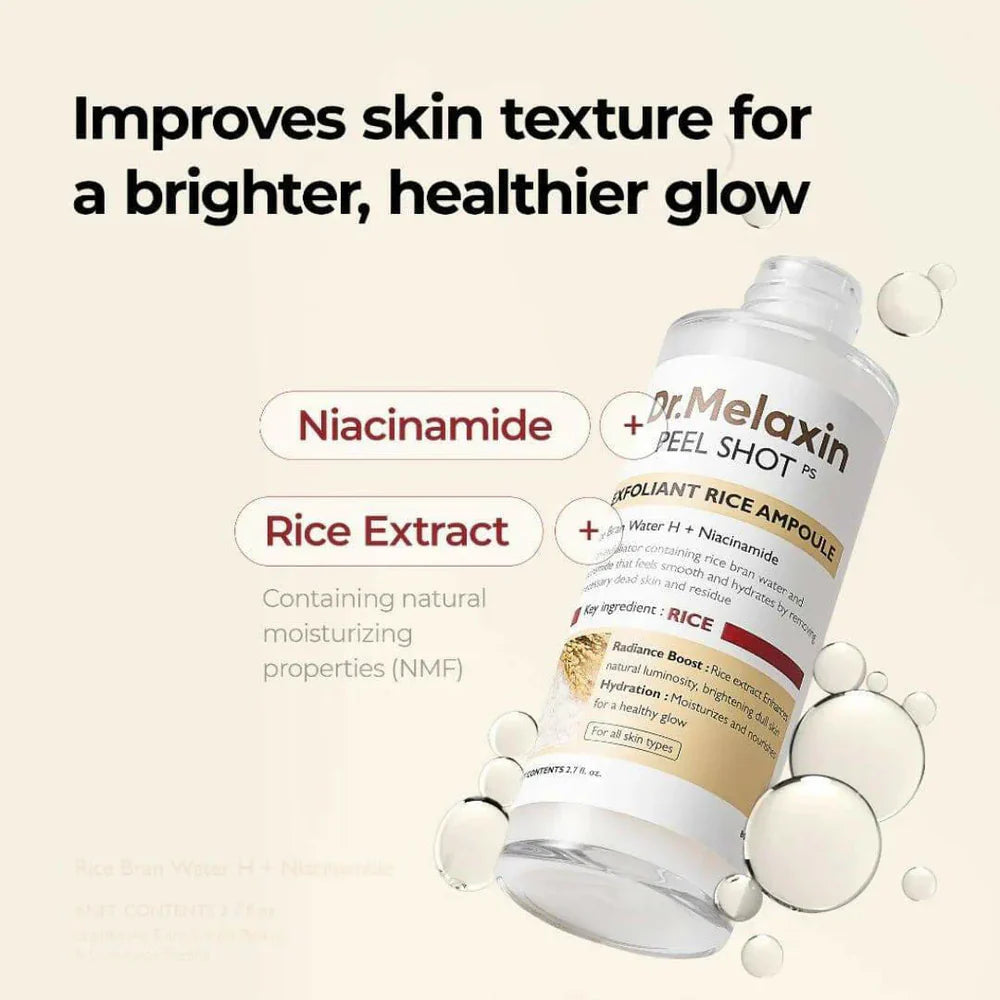 Dr.Melaxin - Peel Shot Exfoliating White Rice Ampoule | 80 ML