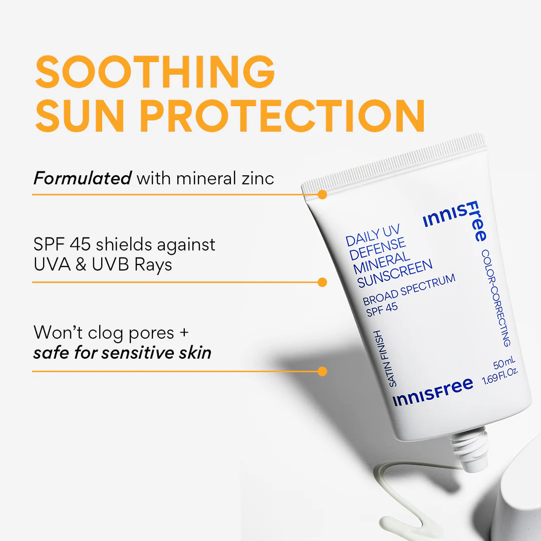 INNISFREE - DAILY UV DEFENSE MINERAL SUNSCREEN SPF 45 | 50 ML