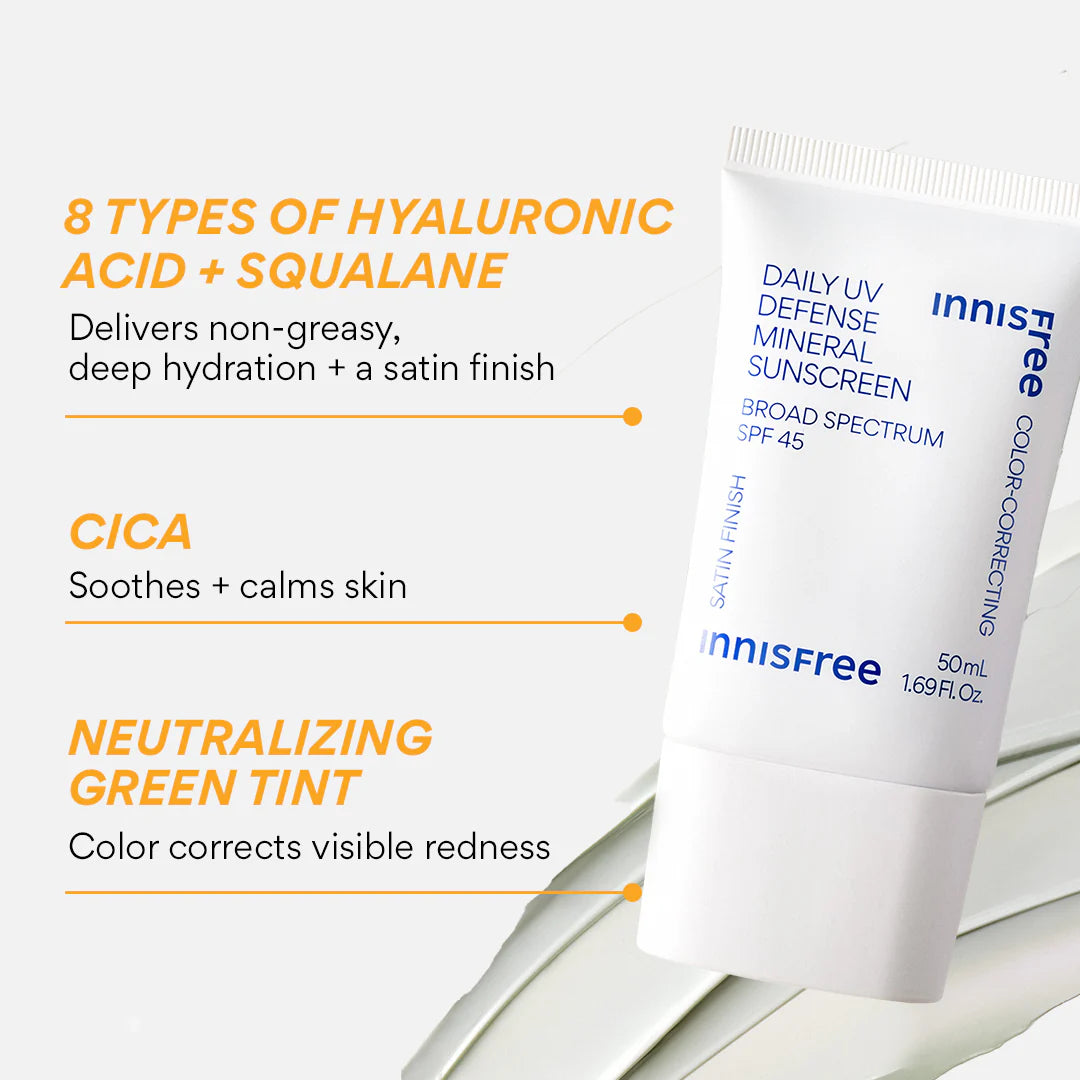 INNISFREE - DAILY UV DEFENSE MINERAL SUNSCREEN SPF 45 | 50 ML