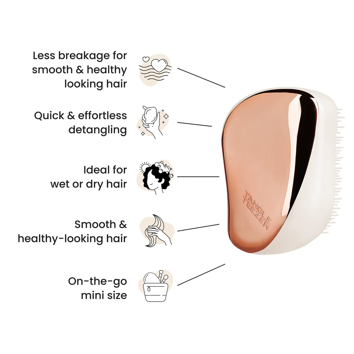 Tangle Teezer - Compact Styler - Rose Gold Cream