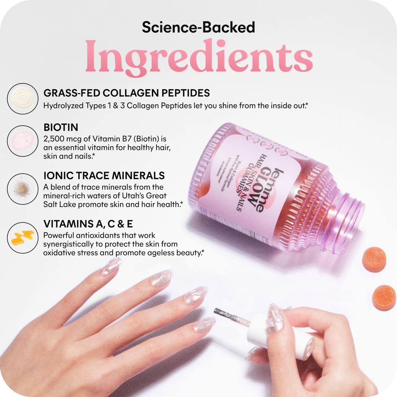 Lemme - Glow Collagen Gummies for Thick Hair