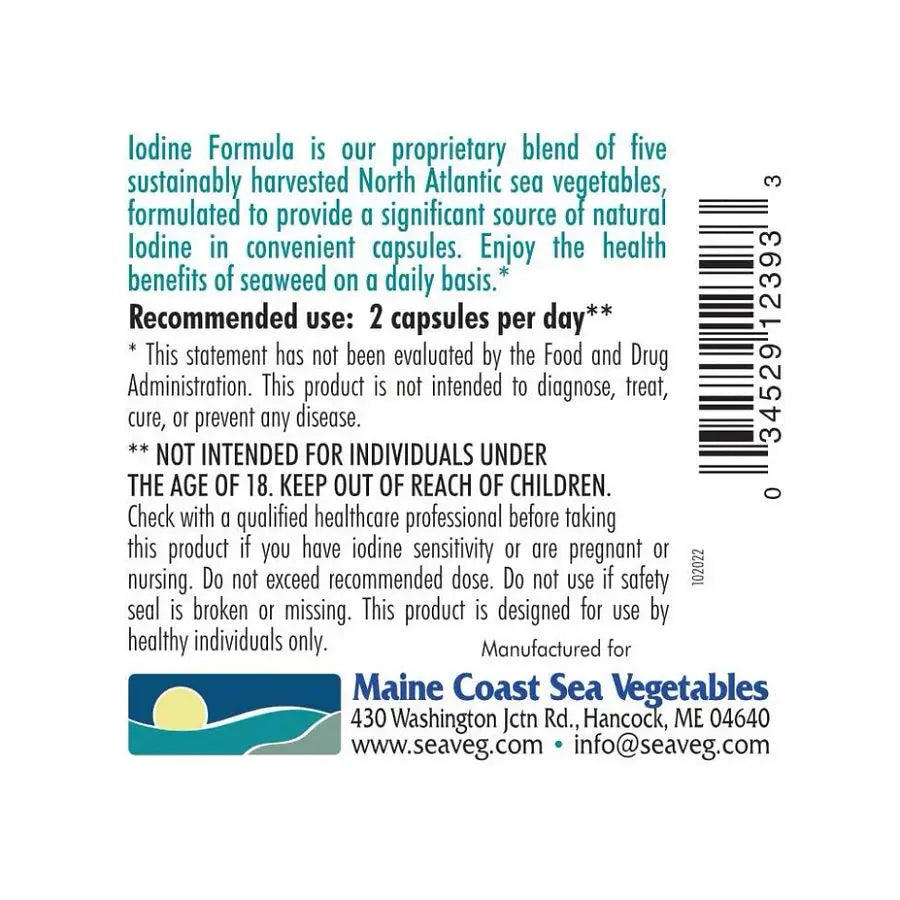 MAINE COAST SEA VEGETABLES - SEAWEED SUPPORT IODINE FORMULA | 60 CAPSULES