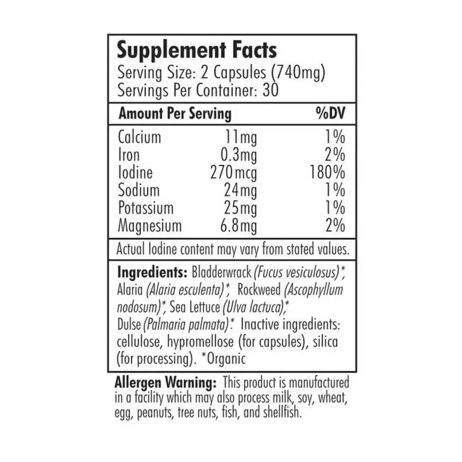 MAINE COAST SEA VEGETABLES - SEAWEED SUPPORT IODINE FORMULA | 60 CAPSULES