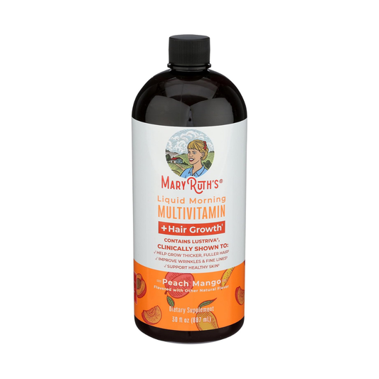 MARY RUTH'S - LIQUID MORNING MULTIVITAMIN + HAIR GROWTH | 887 ML | PEACH MANGO