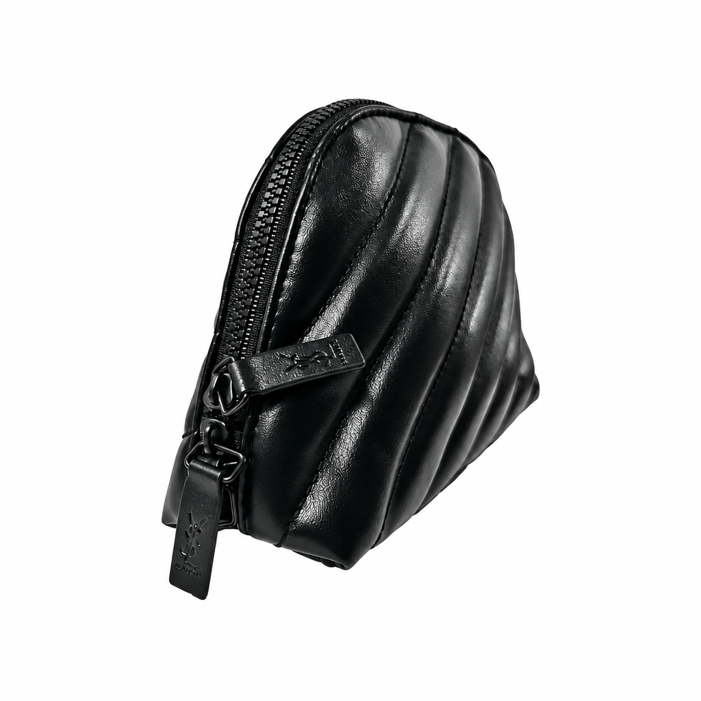 YSL - Cosmetic Small Black Quilted Dome Pouch