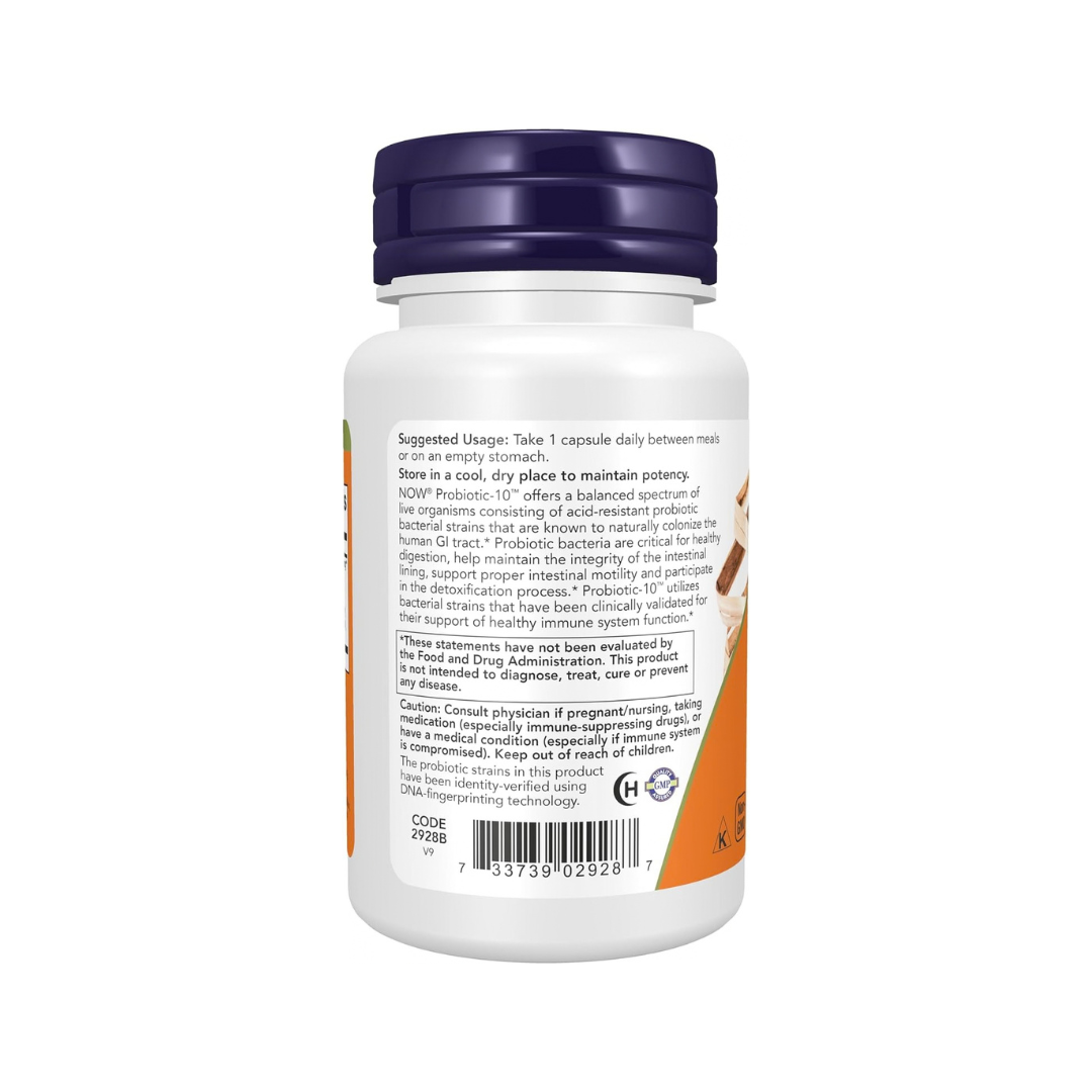 NOW - Foods Supplements, Probiotic-10™, 25 Billion | 50 VEG CAPSULES