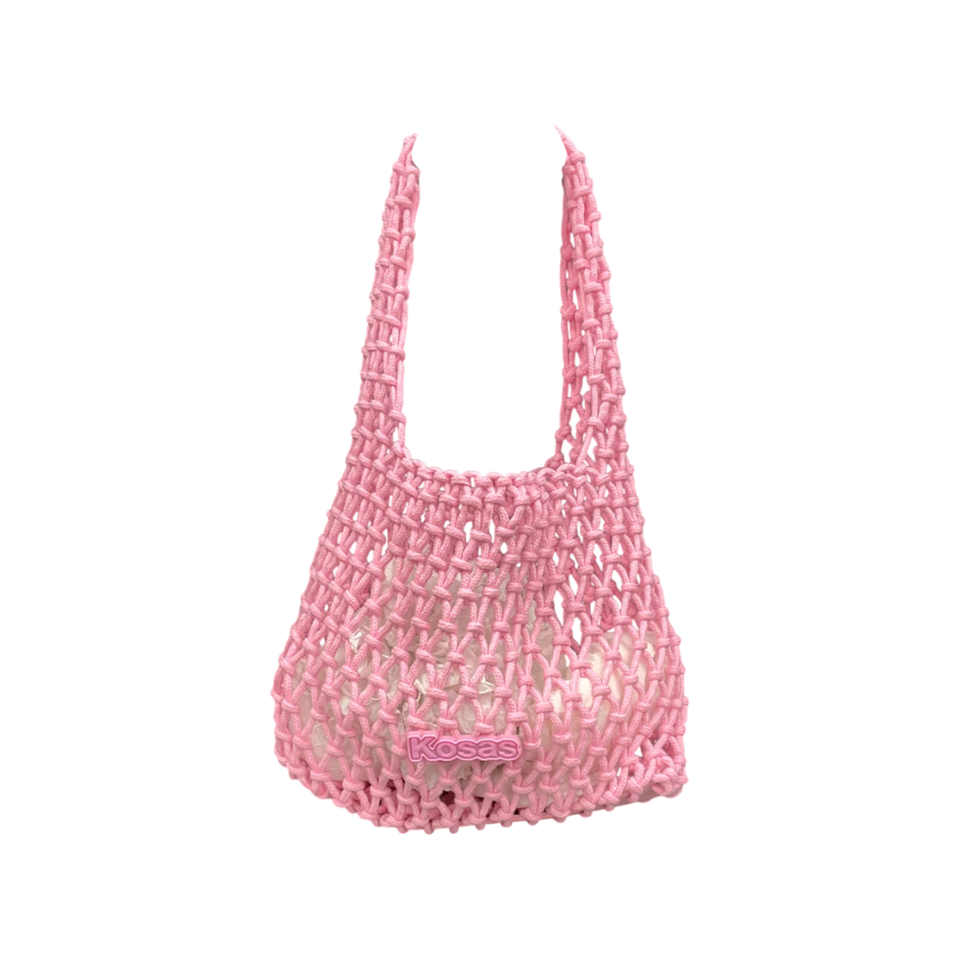 KOSAS - Small Pink Crochet Tote Bag