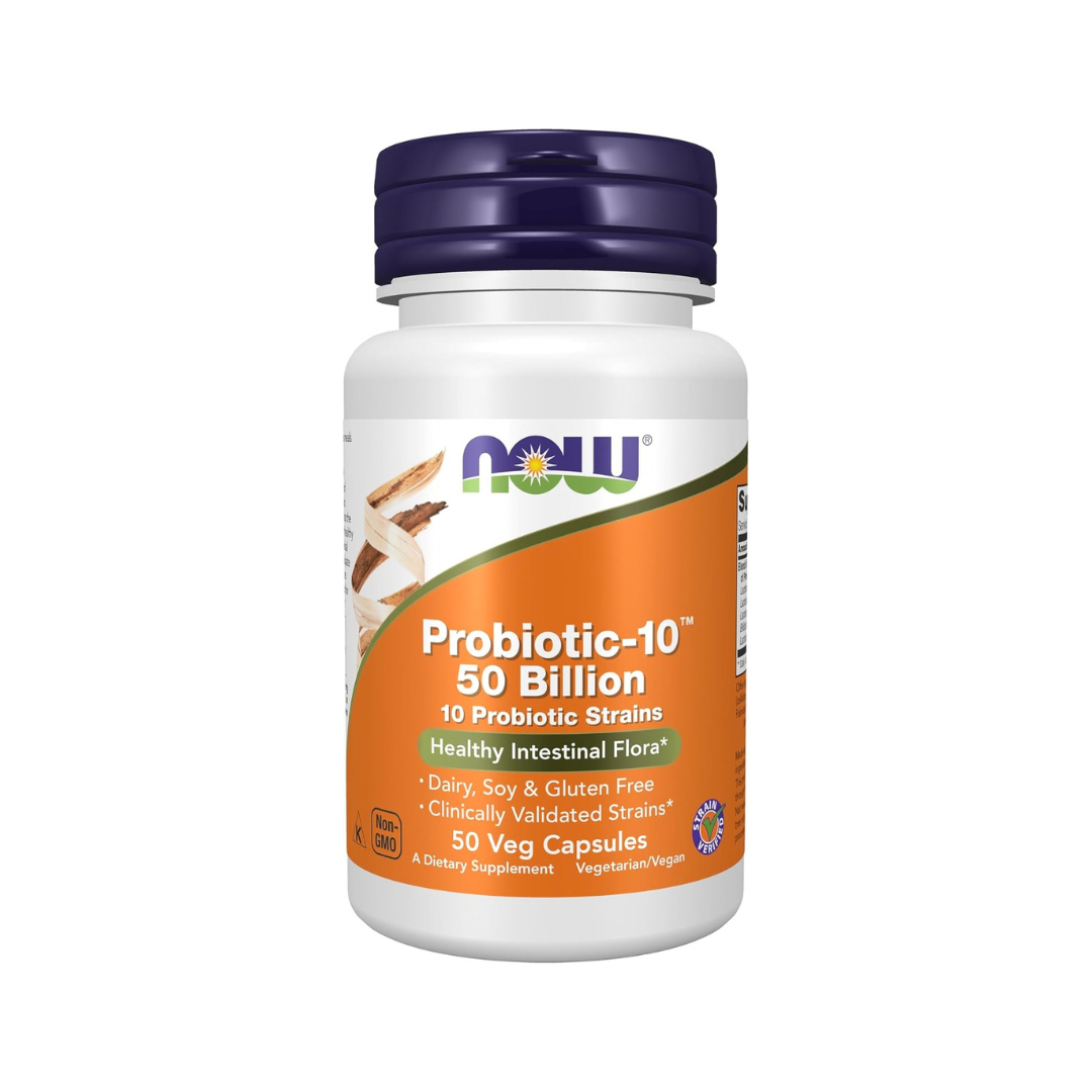 NOW - Foods Supplements, Probiotic-10™, 25 Billion | 50 VEG CAPSULES