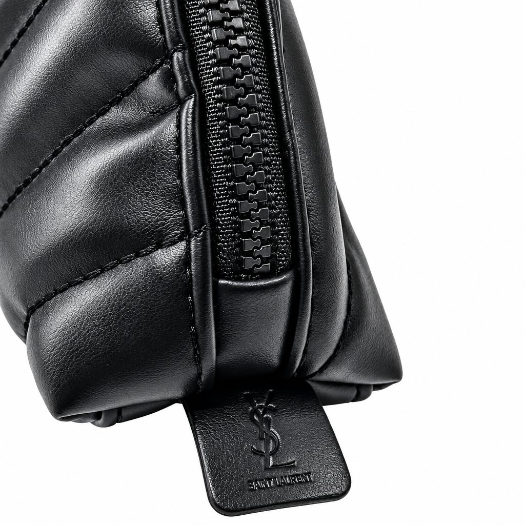 YSL - Cosmetic Small Black Quilted Dome Pouch