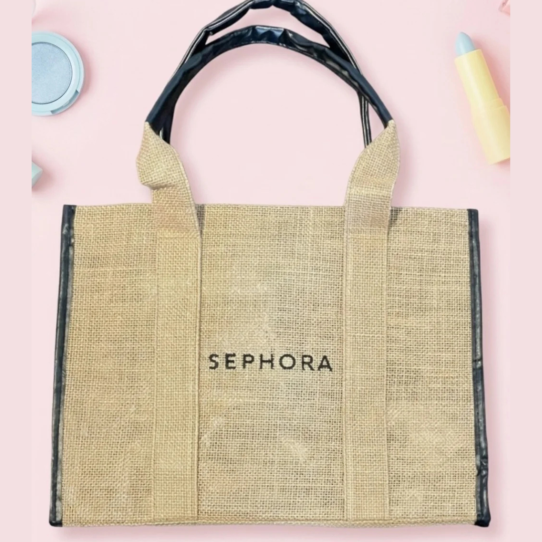 SEPHORA LIMITED EDITION RAFFIA TOTE WITH SCARF