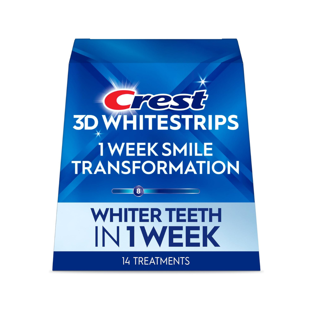 CREST 3D WHITESTRIPS 1 WEEK TRANSFORMATION 14 TREATMENTS, 8 LEVELS WHITER