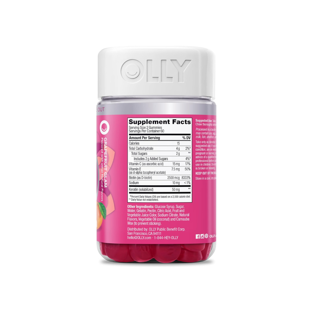 OLLY - Hair Skin and Nails Gummies - Undeniable Beauty | 120 Gummies