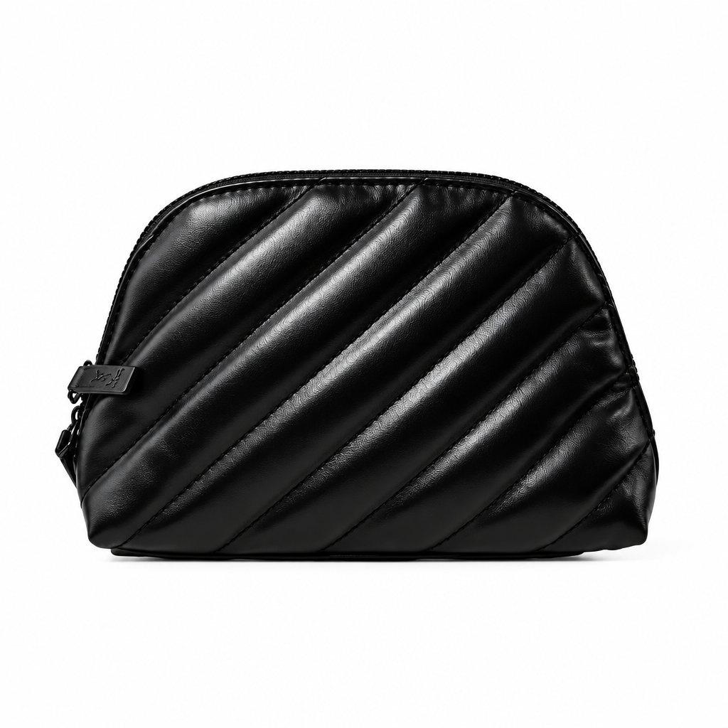 YSL - Cosmetic Small Black Quilted Dome Pouch