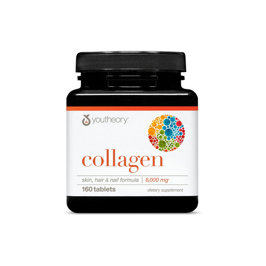 Youtheory - Advanced Collagen - 6,000 mg Hydrolyzed Collagen Peptides | 160 Tablets (26 Day Supply)