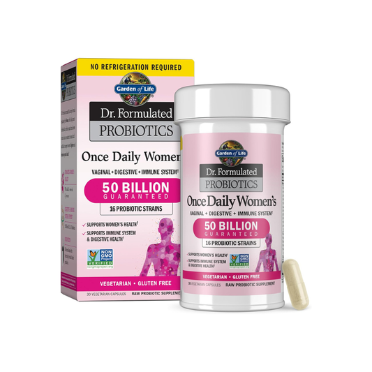 Garden of Life Dr. Formulated - Once Daily Women's Probiotics with 50 Billion CFU & Organic Prebiotics | 30 Capsules