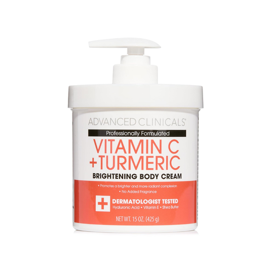 Advanced Clinicals - Vitamin C Cream Dry Skin Rescue Skin Care Face & Body Cream Infused With Turmeric | 425 g
